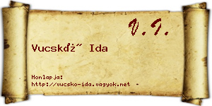 Vucskó Ida névjegykártya